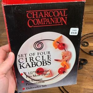 Charcoal Companion Set of (Six) Two added Circle Kabobs - Black/Red Box